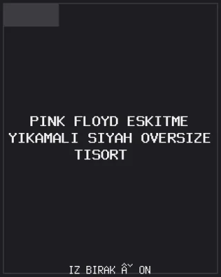 Pink Floyd Eskitme Yıkamalı Siyah Oversize Tişört Ön