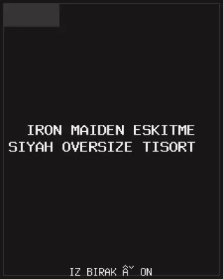 Iron Maiden Eskitme Siyah Oversize Tişört Ön