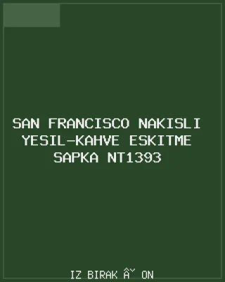 San Francisco Nakışlı Yeşil-Kahve Eskitme Şapka NT1393 Ön