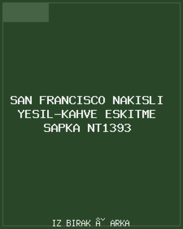San Francisco Nakışlı Yeşil-Kahve Eskitme Şapka NT1393