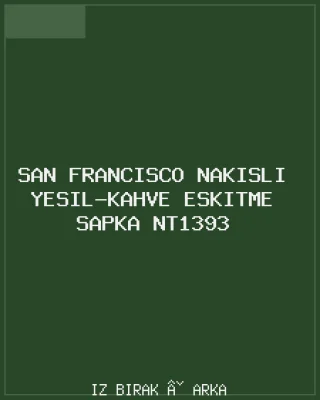San Francisco Nakışlı Yeşil-Kahve Eskitme Şapka NT1393 Arka