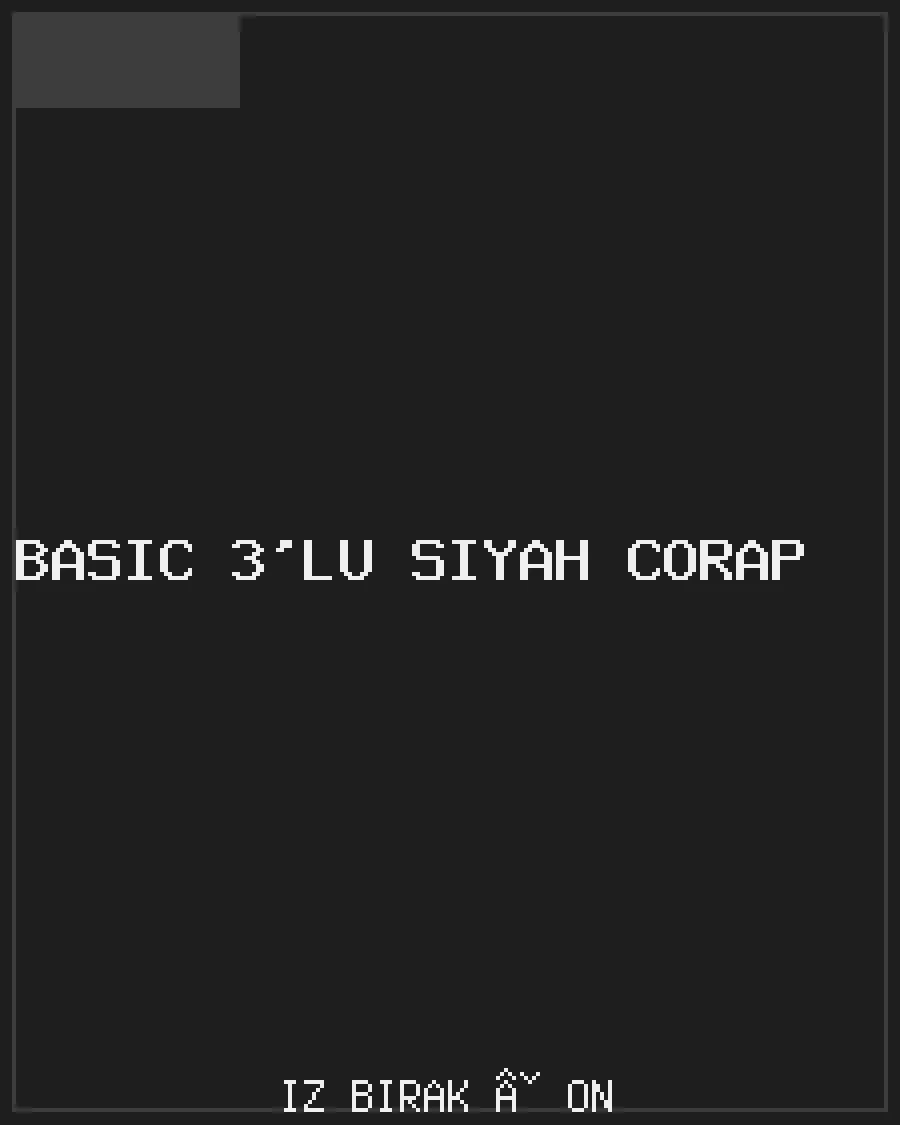 Basic 3'lü Siyah Çorap Ön