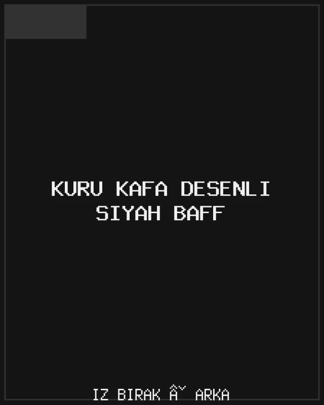 Kuru Kafa Desenli Siyah Baff