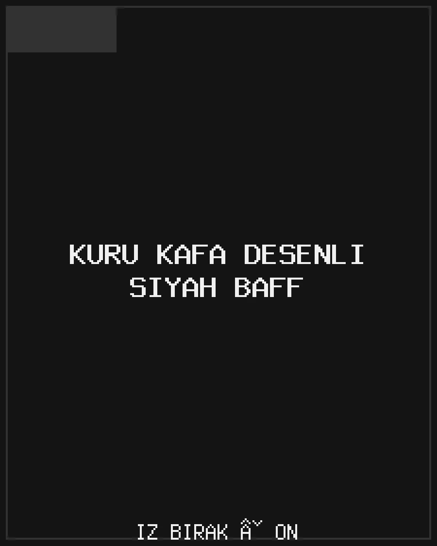 Kuru Kafa Desenli Siyah Baff Ön