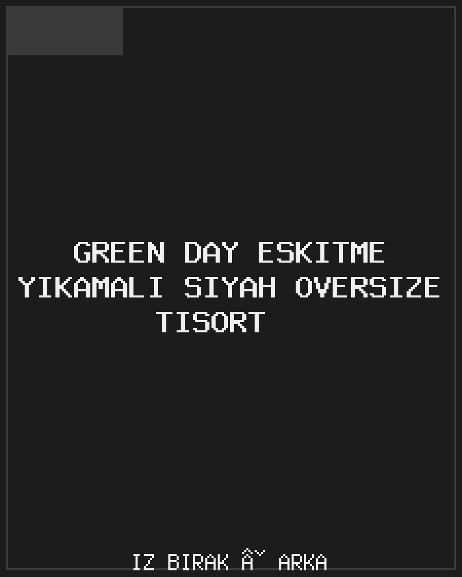 Green Day Eskitme Yıkamalı Siyah Oversize Tişört Arka