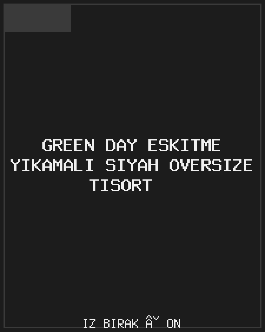 Green Day Eskitme Yıkamalı Siyah Oversize Tişört Ön